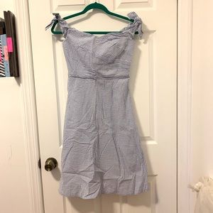 Jcrew off shoulder blue dress, sz 0